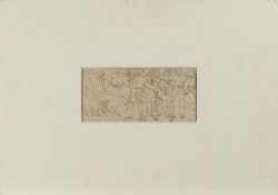 Setti, Ercole (attribution): Multi-figure sketch with shepherds and grazing animals
