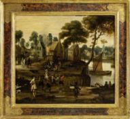 The pillaging of a village, Dutch master, 1st Dr 17th century.