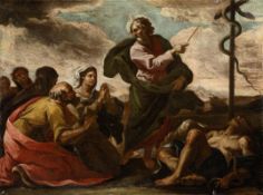 Moses and the brazen serpent, Roman master of the 17th century