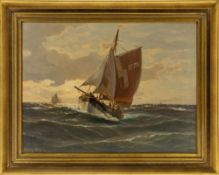 Glüsing, Martin Fräncis (Franz), The fishing boat 'H.F. 104' at sea