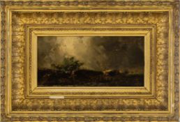 Dupré, Jules: Cows grazing in a stormy landscape