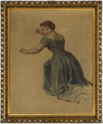 Young Lady Kneeling, Circa 1900