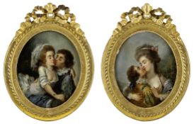 Schall, Jean-Frédéric - Circle, Oval portrait pendants of two pairs of lovers