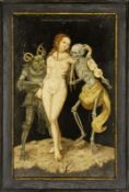 Panel painting with the Virgin, Death and the Devil, 20th century
