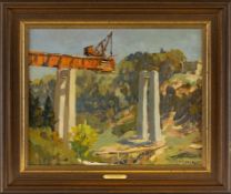 Mercker, Erich: Mangfall bridge under construction