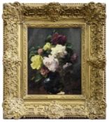 Petit, Eugène: Stillleben mit Rosenstrauß in einer Vase