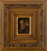 Small portrait of a bearded old man, Probably Italy, 19th century