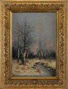 Fischhof, Georg: Winter Landscape with Birch Trees on the Banks of a Stream