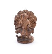 Small figure of Subrahmanya on a peacock, India, 20th century
