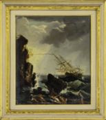 Shipwreck on a rocky coast, French school of the late 18th century