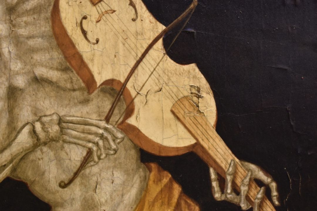 Tafelbild mit Jungfrau, Tod und Teufel, 20. Jh. - Bild 11 aus 46