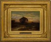Harpignies, Henri Joseph Landscape with Angler in the Evening Light