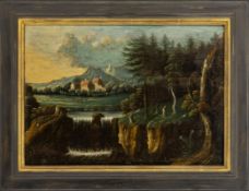 Landscape with Waterfall, Painter of the Bemmel family, 2nd half of the 18th century.