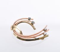 Bicolore Brosche, Theodor Klotz, Pforzheim, 20. Jh.