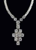 Diamant-Weißgoldcollier, 20. Jh.