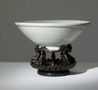 Qingbai Bowl on a Wooden Base, China, probably Song Dynasty, 960-1280 AD.