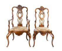 Armlehn- u. Esszimmerstuhl im Barockstil, 19. Jh.