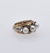 Perl-Diamant-Goldring, 20. Jh.