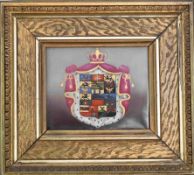 Picture plate with coat of arms of the Duchy of Saxe-Coburg, Germany, 19th century