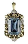 Großer Aquamarin-Goldanhänger, um 1935