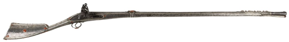 Steinschloss-Prunkgewehr, osmanisch, wohl Algerien, A. 19. Jh.