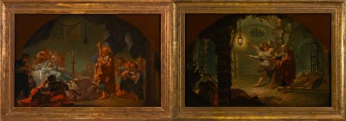 Two sacred depictions, Venetian master of the 18th century.