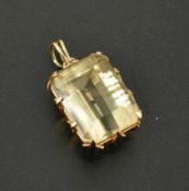 Großer Citrin-Anhänger, 20. Jh.