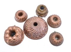 Konvolut von sechs Kuchenformen, 19. Jh.