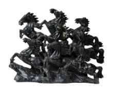 Dynamische Pferdegruppe, Wohl China, 20. Jh.