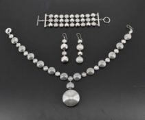 Silbernes Schmuckset, 2. H. 20. Jh.