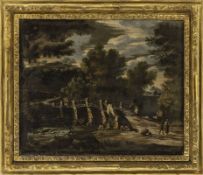Dughet, Gaspard - Circle of the: River Landscape with Bridge in a Southern Landscape