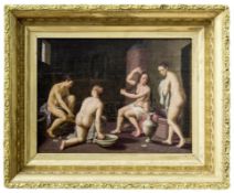 Four women in the bathing parlour, Germany, possibly 17th century. Nuremberg, 17th cent.