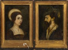 Portrait pendants, English school, 19th century