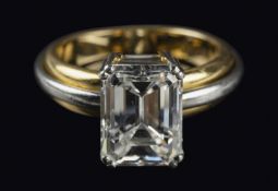 Bicolorer Ring mit Diamant von ca. 4,37 ct, Fochtmann, München, 20. Jh.
