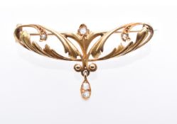 Kleine Jugendstilbrosche, um 1900
