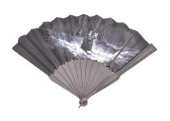 Faltfächer mit Winterszene, wohl Frankreich, E. 19. Jh.