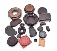 Set of wooden stands for figures, Asia