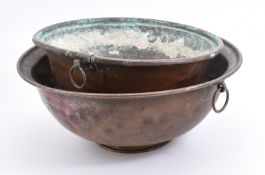 Zwei große Kupferschüsseln, 18./19. Jh.