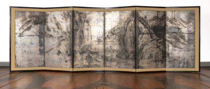 Stellschirm, China, um 1900