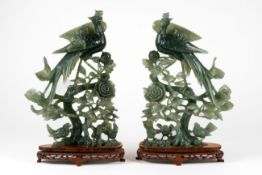 Pair of Fenghuang Figurines as Counterparts, China, 20th century