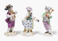 Meissen, 3 Figuren "Gärtnerkinder"