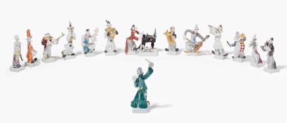 Meissen, 15 Figuren aus Clownkapelle