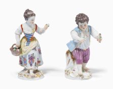 Meissen, 2 Figuren "Gärtnerkinder"