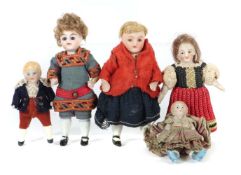 5 Stuben-Kinder um 1920/30, Porzellan,