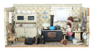 Puppenküche Holzgehäuse innen- und