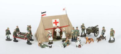 Lazarett mit Stoffzelt meist