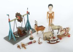 Kleine Sammlung früher Holzobjekte