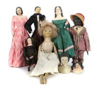 Konvolut Puppen 19. Jh., 6 Stück , je