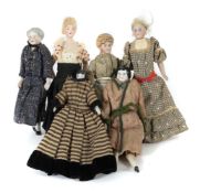 6 x Stubendamen um 1920/30, 2 x um