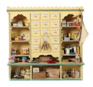 Kaufladen-Regal Holzgehäuse, cremeweiß